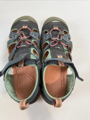 Keen Women’s Closed-Toe Sandals in Green, Coral and Gray thumbnail 6