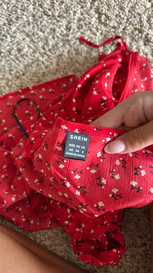 Red Floral Shein Dress thumbnail 2