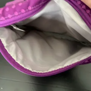 Eddie Bauer Purple Geometric Crossbody‎ Bag Triple Zip Travel Purse Nylon thumbnail 6