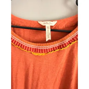 Matilda Jane Dress Womens XL Orange Tiered Babydoll Embroidered Ruffle Pocket thumbnail 3