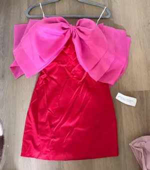 Pink and red bow dress Size M thumbnail 1