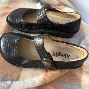 Alegria Paloma‎ Black Leather Embossed Mary Jane Shoes Women Comfort 36 US 6 thumbnail 7