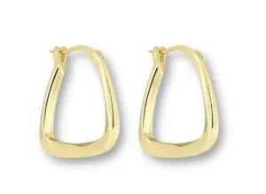 Geometric square gold hoop earrings for women thumbnail 1