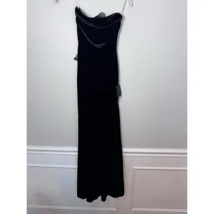 Lulu's Mesmerizing Elegance Black Velvet Back Bow Maxi Dress XS NWT $84 thumbnail 3