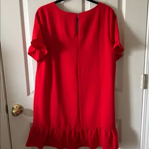 She + Sky Red V-Neck‎ Ruffle Sleeve Sisterhood Dress Sz L Autumn Wedding Guest thumbnail 5