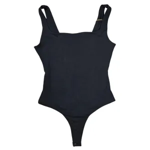 Quince Black Square Neck Thong‎ Bodysuit Sleeveless Tank Top New NWT thumbnail 2