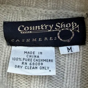 Vtg Country Shop Cashmere Turtleneck Womens M Tan Quiet Luxury Academia Cozycore thumbnail 3