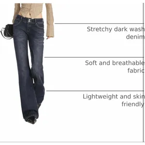 NEW Mid Rise Flare Jeans Stretchy Y2k Boyfriend Bootcut Baggy 4 28/28 thumbnail 5