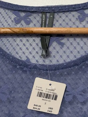NWT Anthropologie Bow Short-Sleeve Sheer Top Size Small NEW thumbnail 5