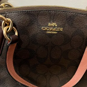 EUC Coach Brown Leather Monogram Logo Purse thumbnail 2