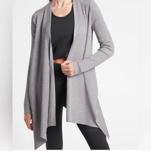 Athleta solstice gray merino wool wrap cardigan thumbnail 2