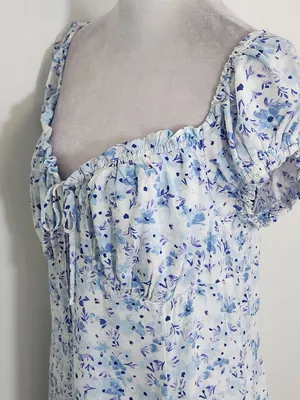 Aeropostale Blue Floral Print Mini Dress Size XL NWOT thumbnail 4
