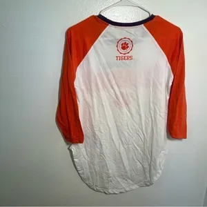 Three Ships Women's Size Medium Quinn Shirt Raglan Sleeve Clemson Tigers White thumbnail 9