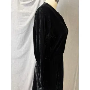 Vintage Donna Morgan Black Velvet Maxi Dress Long‎ Sleeve Side Zip 13/14 thumbnail 15