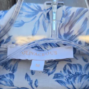 Olivaceous Blue and White Floral Mini Dress Size M thumbnail 3