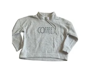 Rae Dunn Coffee Sweatshirt Size L Grey Graphic Crewneck Pullover thumbnail 1