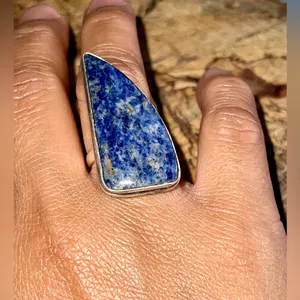 Lapis Lazuli Ring Size 5 1/4 Blue thumbnail 2