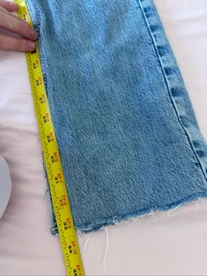 NTW Zara High Rise Flared Slim Ankle Slit Jeans in Light Blue size 6 thumbnail 6