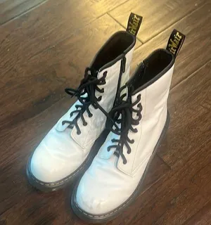 Dr. Martens White Lace-Up/Zippered Boots GUC thumbnail 1