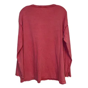Aerie Shirt Long Sleeve‎ Tee Pink Distressed Oversized Small Comfort Soft thumbnail 2