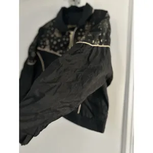 East West 80's Black & Gold Glitter Star Patterned Zip-Up Windbreaker Jacket thumbnail 7