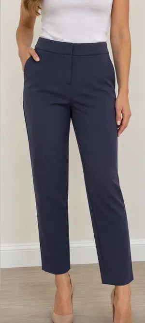 St. John’s Women’s Classic Navy Straight Leg Dress Pants Work US 4 business chic thumbnail 1