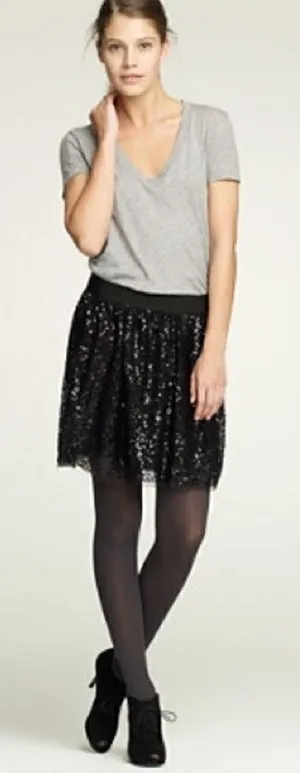J Crew Starry Night Black Sequin Mini Skirt thumbnail 1