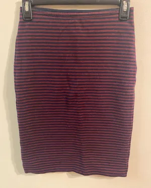 Womens Abercrombie & Fitch Blue Maroon Striped Pencil Skirt Size Small‎ thumbnail 1