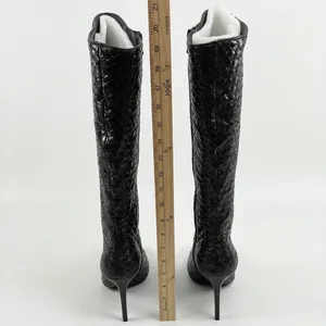 INC International Concepts Size-10M Black Woven High Stiletto Boots Pointed Toe thumbnail 4
