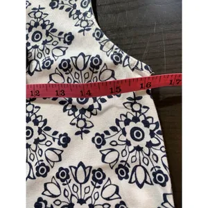 Boden Dress‎ US6R White Blue Floral V-Neck Tassel Sleeveless Ruffle Boho Peasant thumbnail 10