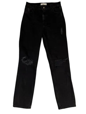 Abercrombie & Fitch The 90's Straight Ultra High Rise Distressed Denim Jean thumbnail 1
