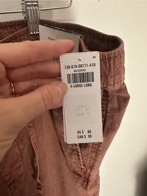 NWT Abercrombie and Fitch loose linen pants brown xl long thumbnail 4