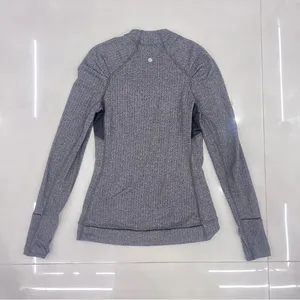 Lululemon Think Fast Long Sleeve Heathered Herringbone Heathered Black thumbnail 9