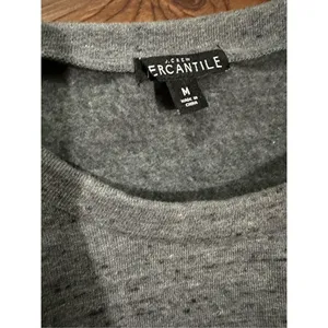 J. Crew Mercantile ruffled sweatshirt pullover‎ grey speckled sz medium thumbnail 3