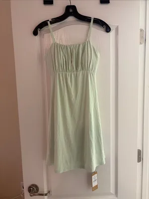 OGL Eco-SkinKiss Matte Smooth Square Neck Ruched Spaghetti Mini Bra Dress NWT thumbnail 2