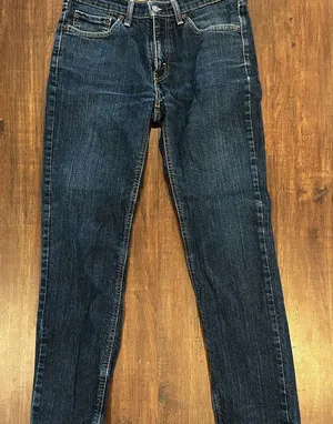 Levis 541 Vintage Womens Low Flare Blue Denim Stretch Jeans Raw Hem Sz 8 31 x 32 thumbnail 1