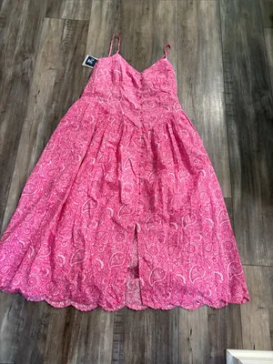 Roller Rabbit x Target Paisley Floral Drop Waist A Line Dress in Pink XL NEW thumbnail 7