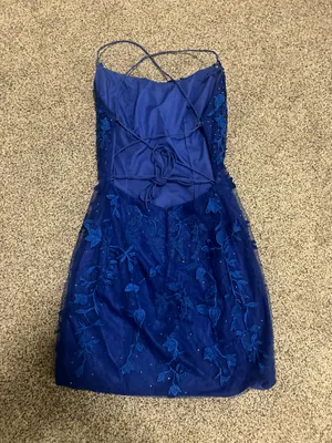 Royal Blue Lace Homecoming/Formal Dress thumbnail 2