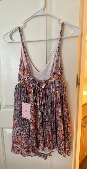Hello Molly pink blue floral dress thumbnail 1