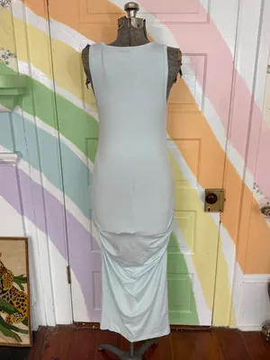 Beyond Yoga Fit The Mood Bodycon Ruched Midi Dress Light Blue Sz S 🧡🍄 thumbnail 5