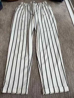 Forever 21 Black And White Striped Pants thumbnail 1