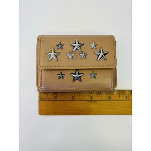 Jimmy Choo Nemo Trifold Wallet With Coin Purse Stars Studs‎ Leather Small Wallet thumbnail 10
