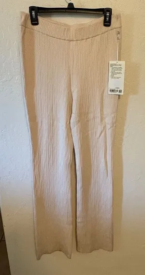 Lululemon Ribbed Merino Wool-Blend Pant. NWT Sz Large Color: Bone thumbnail 1