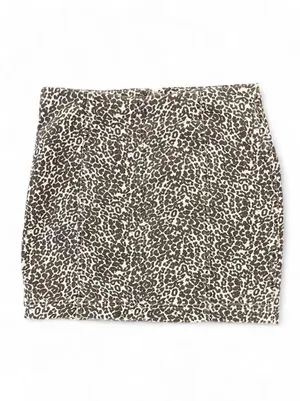 Free People Denim Leopard/Cheetah  Print Mini Skirt thumbnail 3