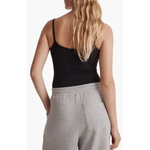 Madewell Cami Thong Tank Bodysuit Women's Medium Black Sleeveless Strappy NWT thumbnail 2