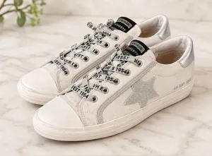 Vintage Havana VH EST 1954 White Silver Star Sneakers Size 8 thumbnail 1