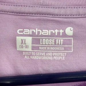 Carhartt Size XL Loose Fit Long Sleeve Shirt Top Pocket Tee Slight Crop Purple thumbnail 4
