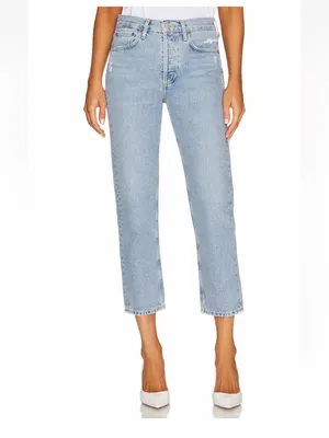 AGOLDE Parker cropped high-rise straight-leg jeans denim pants thumbnail 7