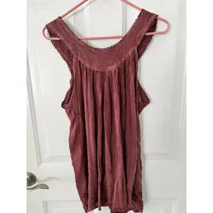 Lapogee Womens 2X Burgundy Crinkle Sequin Embroidered Boho Tunic‎ Tank Top thumbnail 5