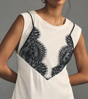 NWT $148 Woman’s Maeve Lace T-Shirt Slip Dress, Sz S thumbnail 4